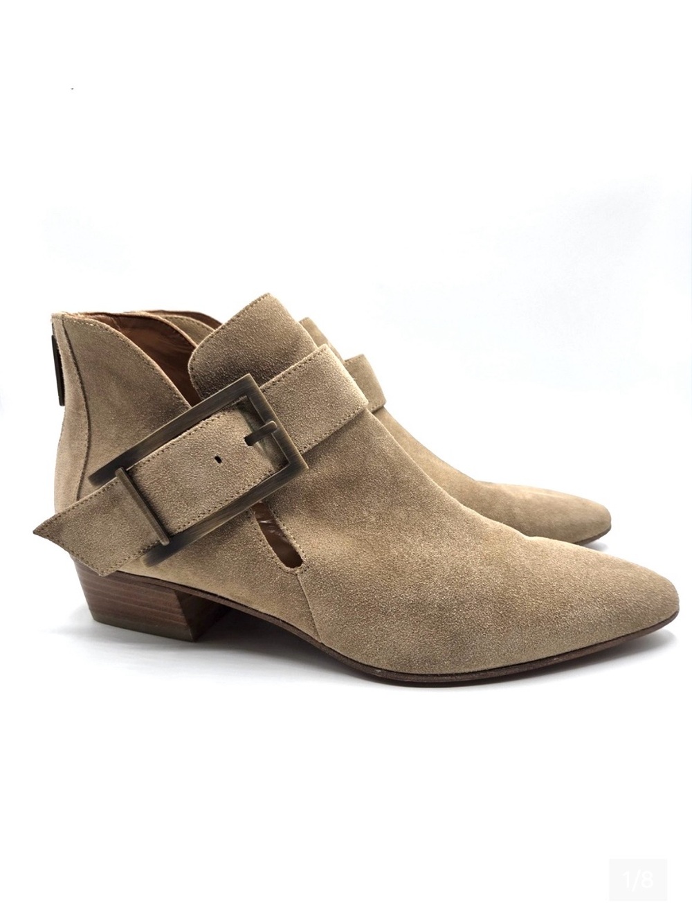 AQUATALIA Filomena Italian Tan
Suede Pointed Toe Buckle
Ankle Boots